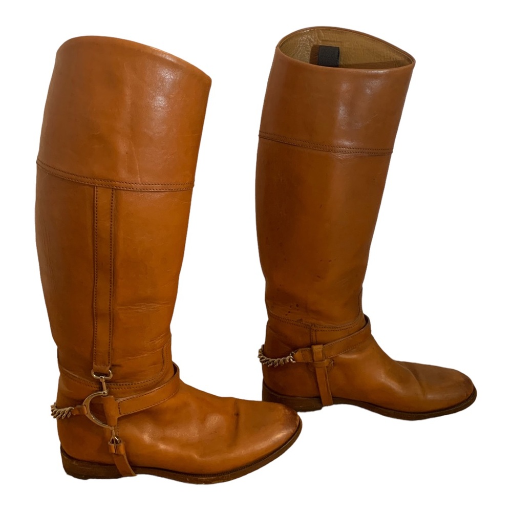 Ralph Lauren purple collection pull on leather Riding boots 6.5
